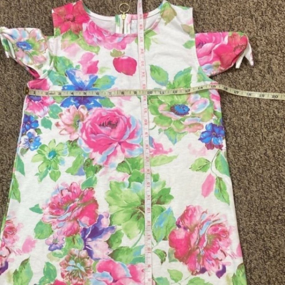 🥰kidpik Floral Casual Dress with Pink and Green Size XL 14 - Picture 7 of 7